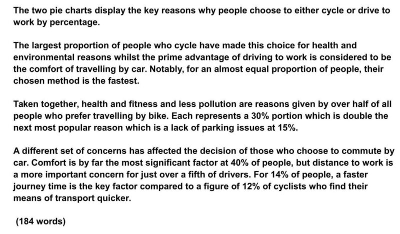 Model Answer ( Cars or Bicycles )